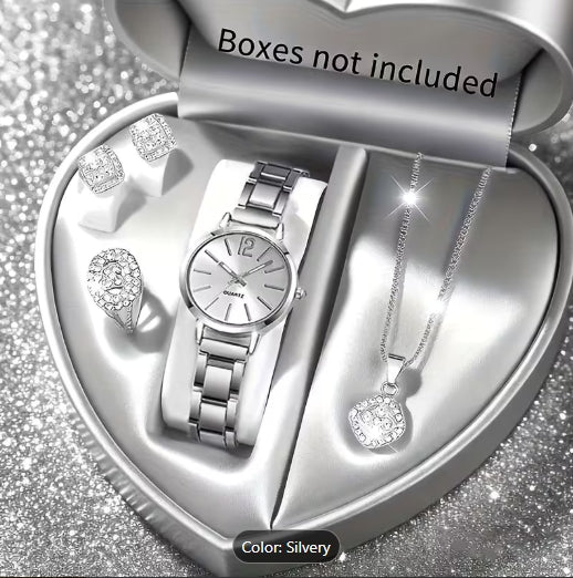 5pcs Set of Stylish, Elegant, and Minimalist  Silver