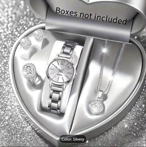 5pcs Set of Stylish, Elegant, and Minimalist  Silver