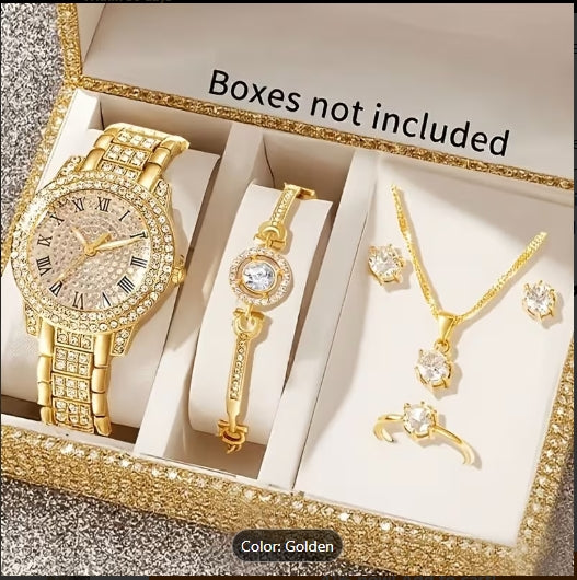 6pcs Women'S Fashion Luxury Quartz Watch