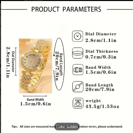 2pcs Set Fashion Ladies Elegant Quartz Watch