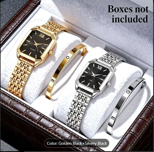 4pcs Women'S Casual Business Watch Fashion Set,